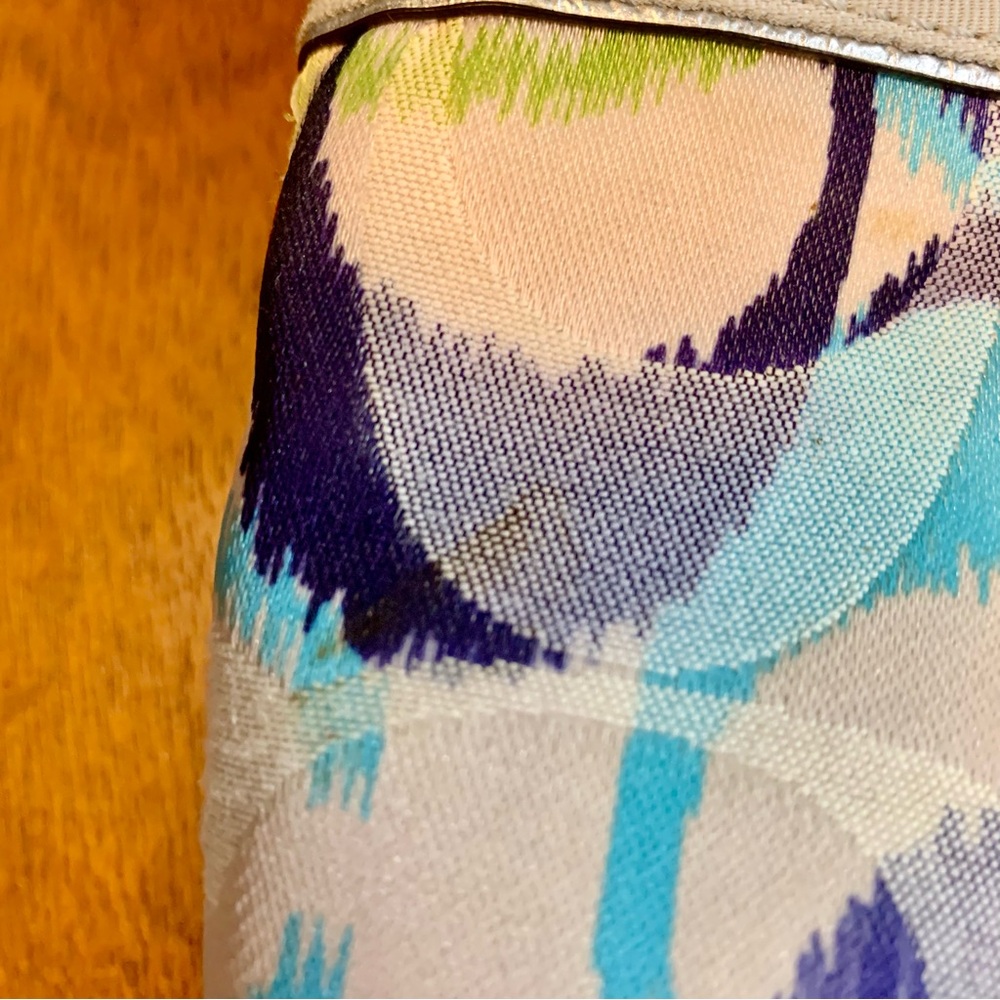 Coach Poppy Ikat Signature C Multi / Silver Glam Tote / Shoulder Bag - Picture 8 of 9
